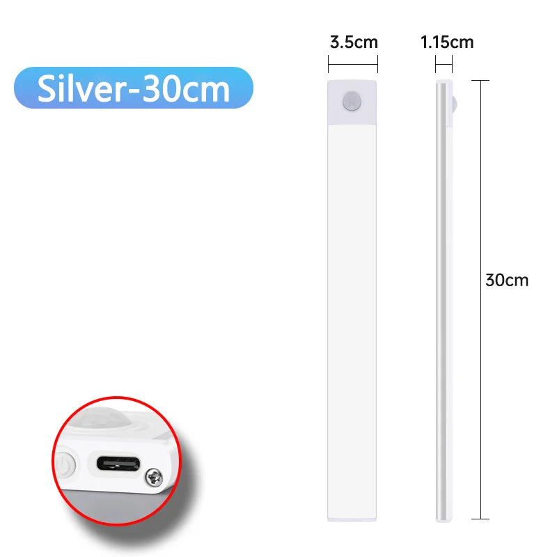 Motion Sensor Night Light – USB Rechargeable Wireless LED Lamp for Kitchen, Bedroom, Closet, and Wardrobe Lighting | Kalsten