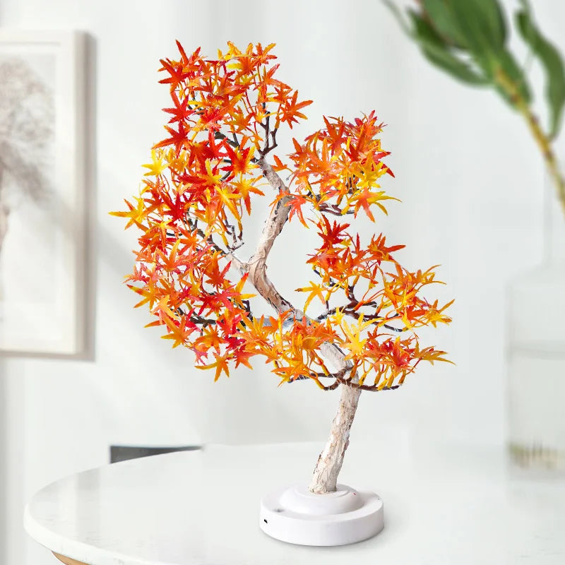 LED Maple Leaf Bonsai Tree Night Light – Decorative Table Lamp for Living Room and Bedroom | Kalsten