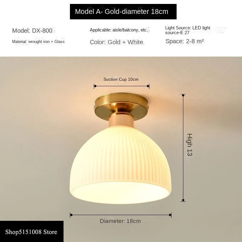 Ceramics Glass LED Corridor Ceiling Lamp for Aisle, Corridor, Cloakroom, Balcony Nordic E27 Acrylic Chandelier Rest Light Fixtures | Kalsten