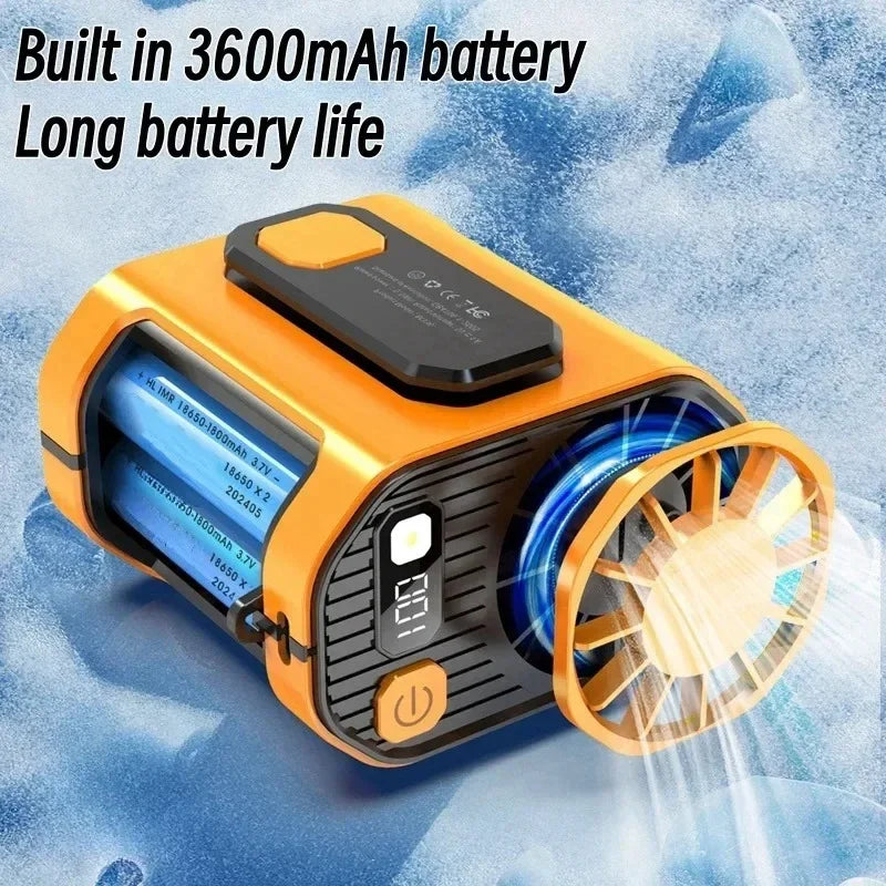 Portable Waist Fan - Strong Wind Hanging Neck Fan with Power Bank and LED Lighting for Outdoor Sports and Work | Kalsten