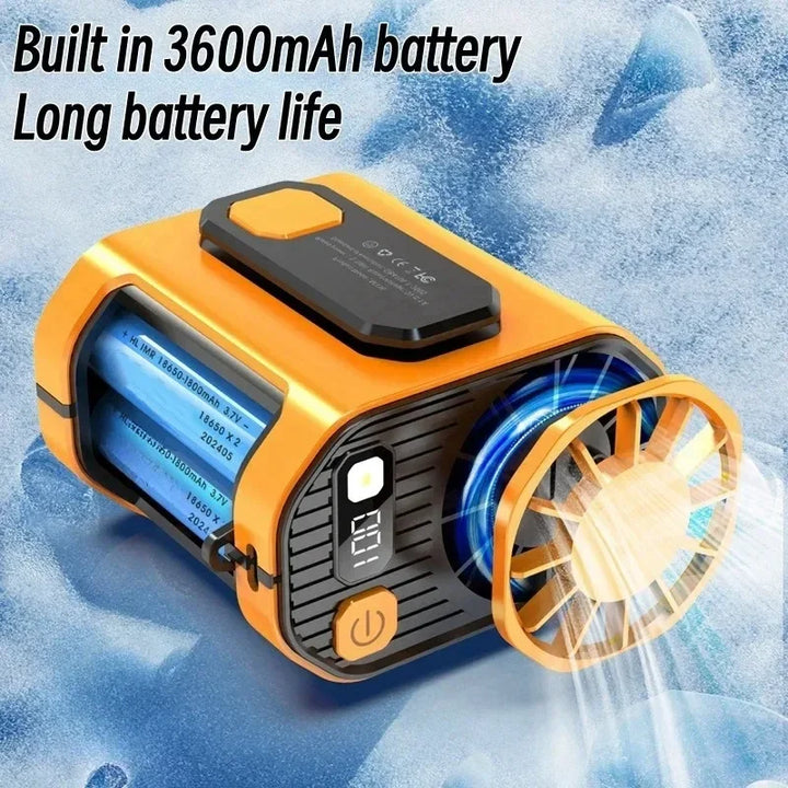 Portable Waist Fan - Strong Wind Hanging Neck Fan with Power Bank and LED Lighting for Outdoor Sports and Work | Kalsten