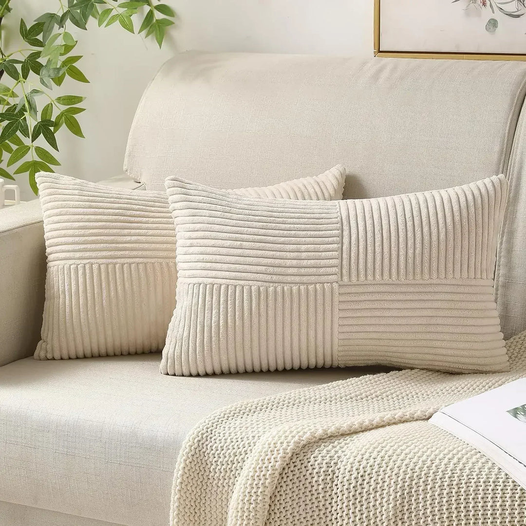 Kalsten | VelvetAura Cushion Cover - Stylish Striped Cushion Covers in Luxury Corduroy Set