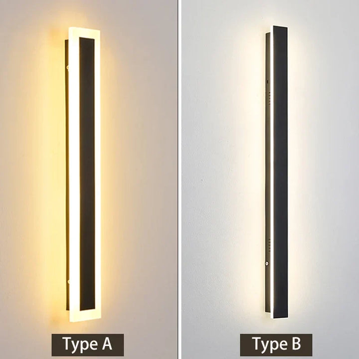 JoollySun LED Wall Lamp: Modern Outdoor Long Strip Sconce | Kalsten