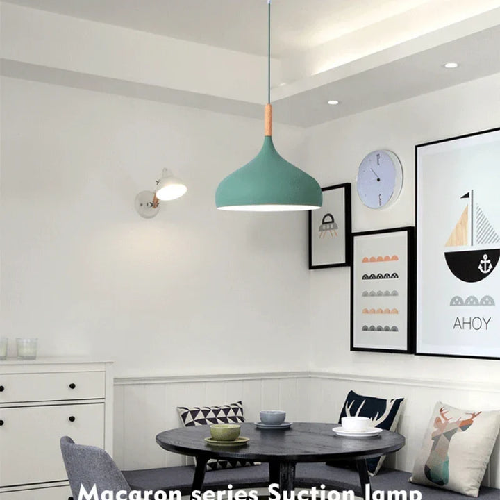 Modern Macaron Pendant Lamp – Colorful LED Chandelier for Bedroom, Restaurant, Office & Living Room – Adjustable Aluminum Hanging Light | Kalsten