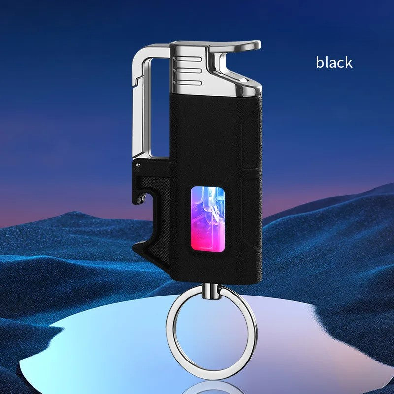 Modern Windproof Metal  Bottle Opener Keychain Lighter | Kalsten