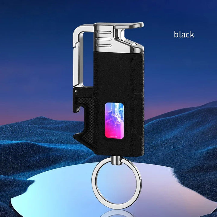 Modern Windproof Metal  Bottle Opener Keychain Lighter | Kalsten
