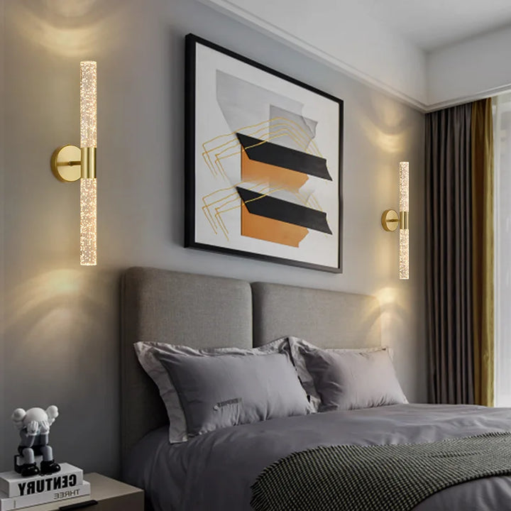 Modern LED Crystal Wall Lamp – Sleek Wall-Mounted Light Fixture for Bedroom, Living Room, Aisle, and Corridor | Kalsten