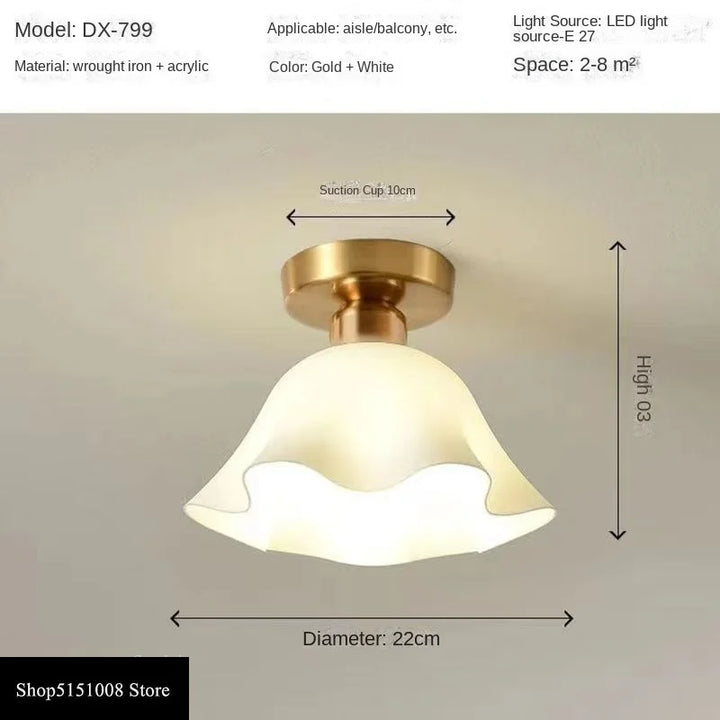 Ceramics Glass LED Corridor Ceiling Lamp for Aisle, Corridor, Cloakroom, Balcony Nordic E27 Acrylic Chandelier Rest Light Fixtures | Kalsten