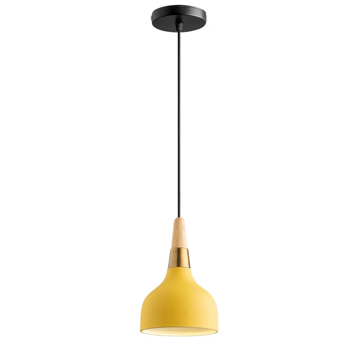 Nordic LED Pendant Light – 1.1m Wire, Modern Macaron Wood Hanger Lamp for Bedroom, Living Room, Restaurant & Home Decor | Kalsten