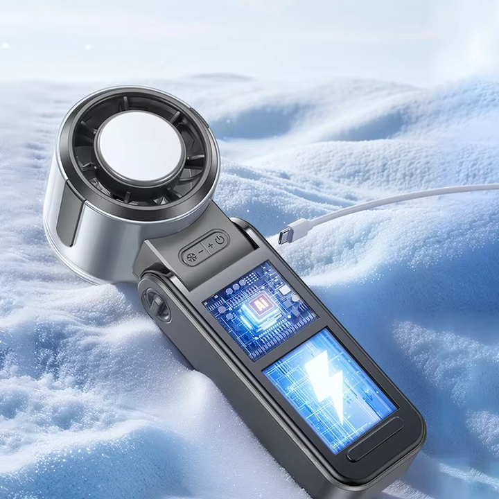 Foldable Turbine Handheld Fan with Integrated Ice Pack | Kalsten