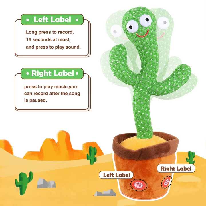 Kalsten | Interactive Sing & Dance Cactus Plush Toy with 120 Songs
