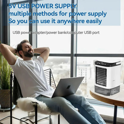 Portable Mini Air Cooler – 3-Speed Small Air Conditioner with 900ML Water Tank, Fan and Humidifier for Bedroom & Office | Karnz