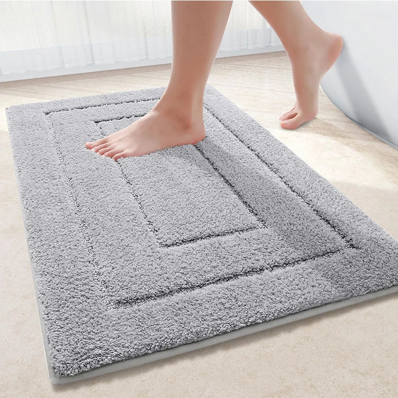 Bathroom Mat Microfiber Non-Slip – Double Layer Bath Mat | Highly Absorbent & Soft | Comfort Doormat | Kalsten