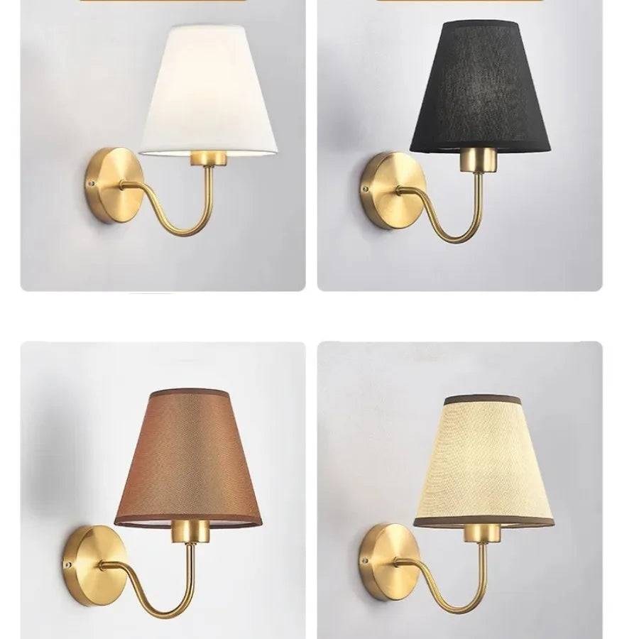 Modern LED Fabric Wall Lamp – E27 Retro Wall Lighting for Bedroom, Living Room, Hotel, and Dining Room | Kalsten