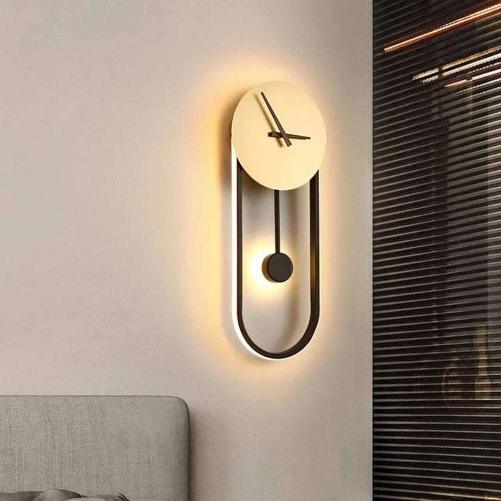 Modern LED Clock Wall Lamp – Stylish Wall-Mounted Light for Bedroom, Living Room, and Home Décor | Kalsten