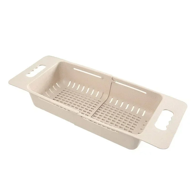 FlexDrain Draining Basket Kitchen – Adjustable Sink Organizer | Auto Drain & Fruit Vegetable Dryer | Space-saving Kitchen Accessory | Kalsten