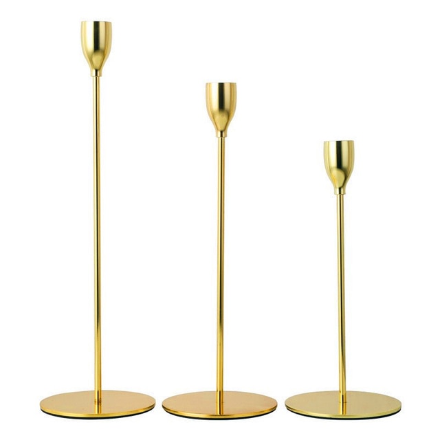 3-Piece Metal Candlestick Set