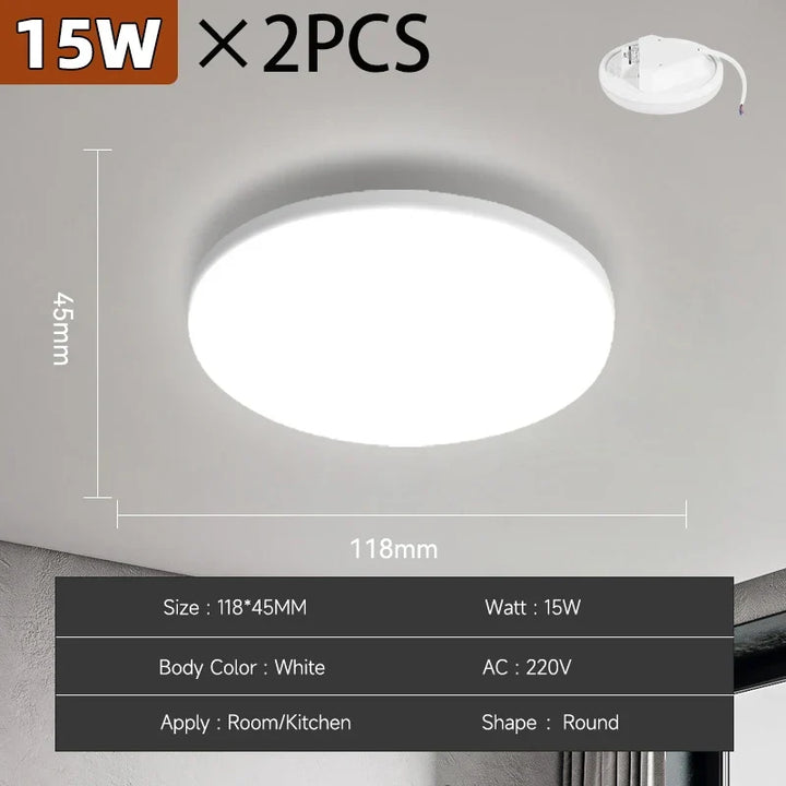 Modern LED Ceiling Lamp – 18W/30W/40W/72W Round Ceiling Light for Living Room, Bedroom, Kitchen, and Bathroom | Kalsten