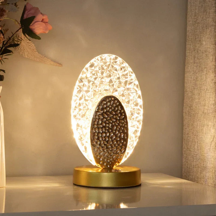 Crystal LED Table Lamp: Dimmable, USB Charging, Touch & Remote Control | Kalsten