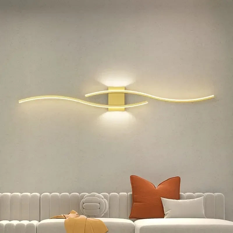 Modern LED Wall Lamp – Black, White, and Gold Wall Light Sconce for Living Room, Bedroom, Bedside, and Decorative Lighting | Kalsten