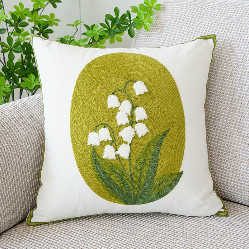 Embroidered Tulip Pillowcase | Kalsten