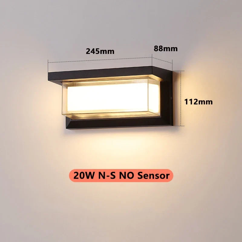 LED Outdoor Waterproof Wall Light with Motion and Voice Sensors – 20W for Porch, Balcony, and Garden | Kalsten