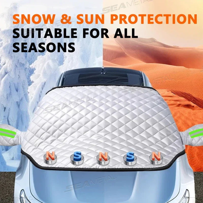 Skanto | FrostGuard Pro | 5-Layer Windshield Cover | Magnetic & Wind-Resistant | Complete Ice Protection