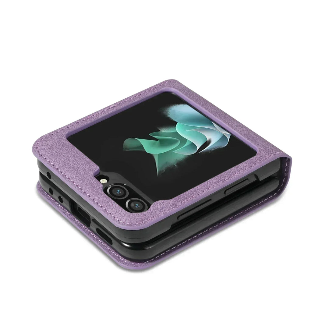 Leather Wallet Case for Galaxy Z Flip