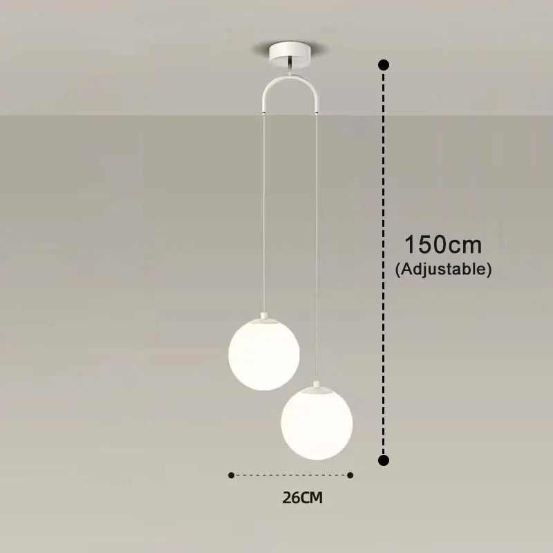 Modern Glass LED Pendant Light – Nordic Style Hanging Lamp for Living Room, Bedroom, Restaurant, and Bar, 220V AC, Indoor Lighting Fixture | Kalsten