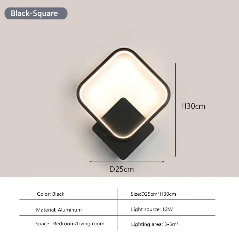 Minimalist LED Wall Lamp | Round & Square Sconces | Kalsten