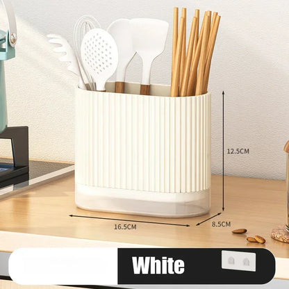 Skanto | Cutlery Organizer Duo | Wall-Mountable Cutlery Holder | No Drilling | Drainage Function | 16.5 × 8.5 × 12.5 cm