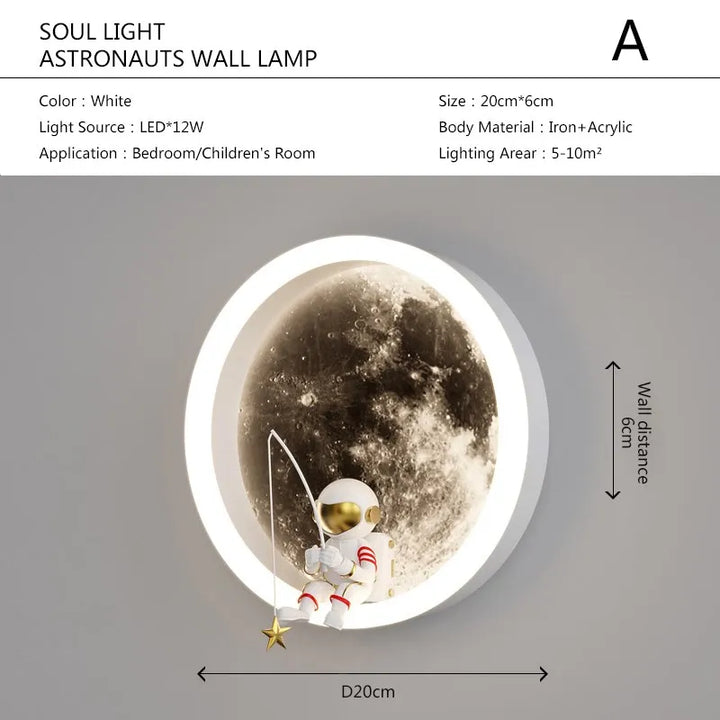 Astronaut On The Moon Wall Light | Kalsten