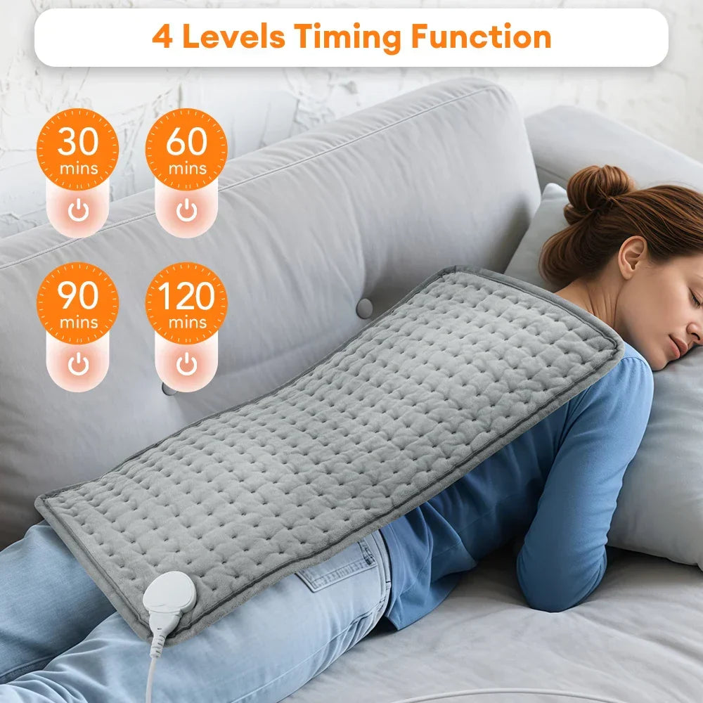 Kalsten | ThermaEase Electric Heating Pad | 9 Temperature Levels & 4 Timer Modes | 30×60 cm | Washable & Quick Heating | For Back, Stomach & Legs