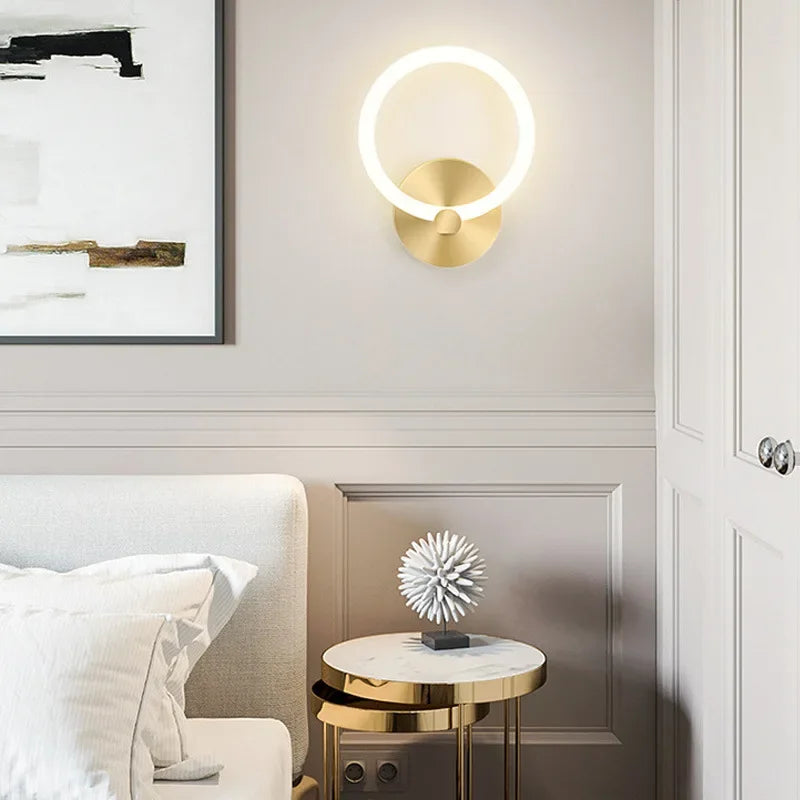 Modern Nordic LED Wall Lamp – Elegant Ring Light Fixture for Bedroom, Living Room, and Hotel Décor | Kalsten