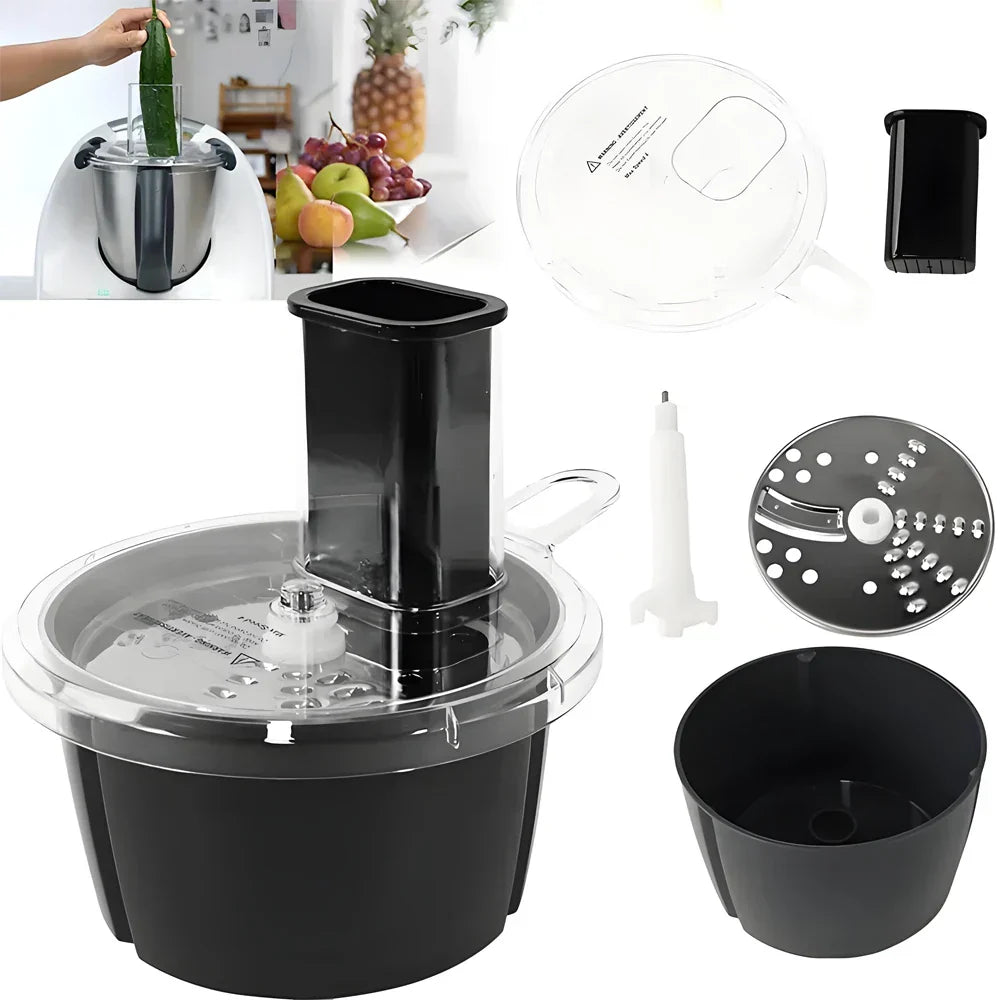 Kalsten | MixWerk Thermomix Cutting Set for TM6 & TM5 | Vegetable Cutter & Grater | Slicer Attachment for Radishes & Sweet Potatoes | Accessories with Container