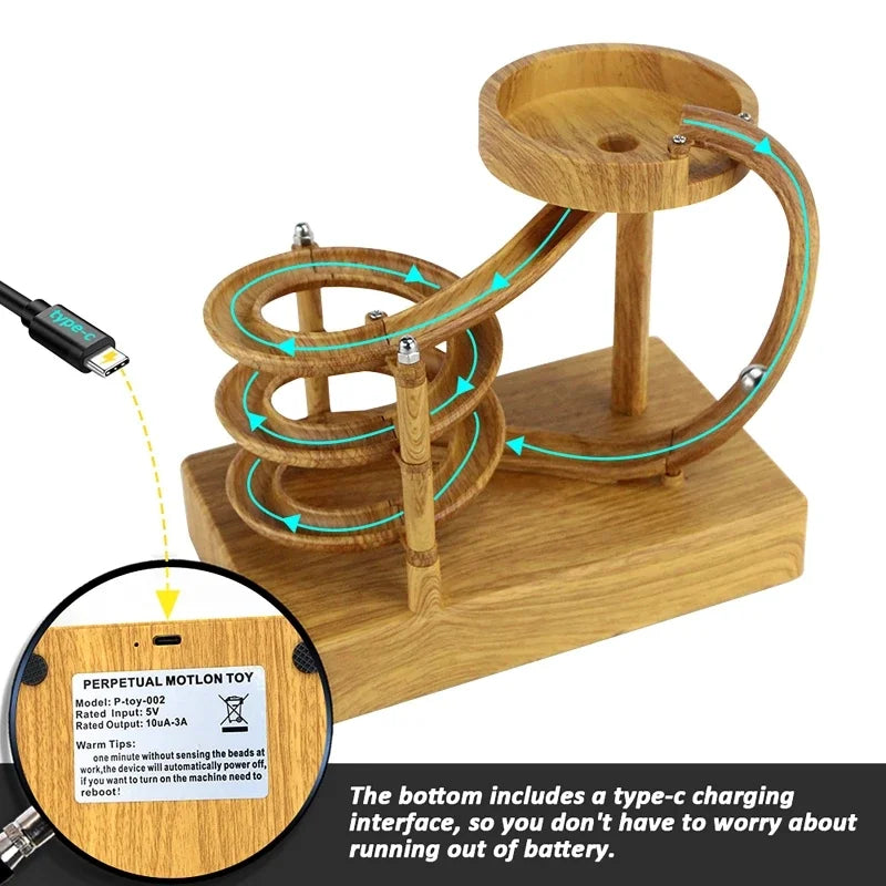 Kalsten | Wooden Perpetual Spiral Motion Kinetic Ball Roller Science Toy