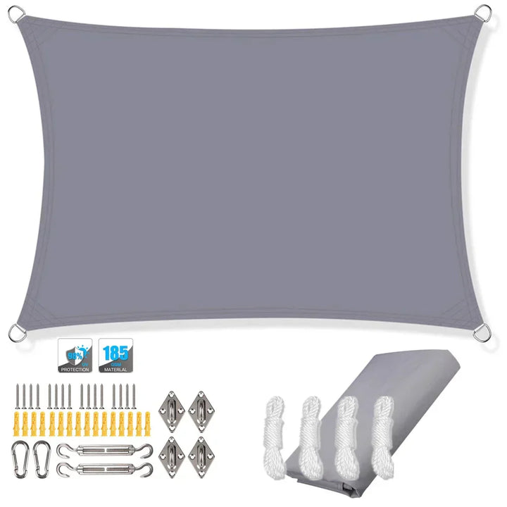 Kalsten | Waterproof Rectangular Sun Shade Sail with UV Protection & Mounting Kits – ShadeGuard
