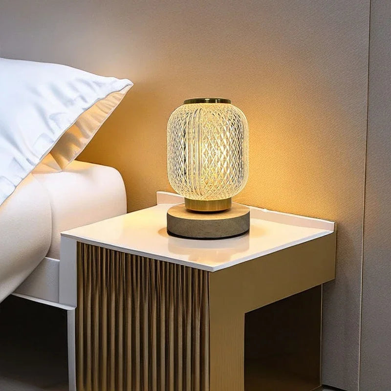 Dimmable Crystal Table Lamp - Stylish Golden Dimmable Table Lamp with Luxurious Crystal Design Kalsten
