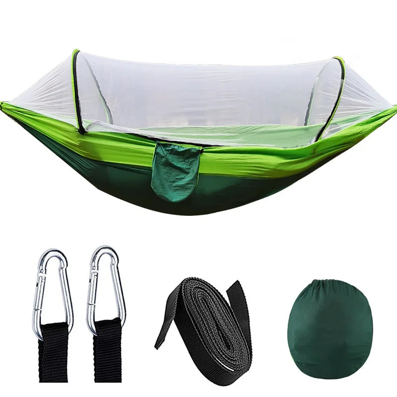 OutdoorRelax Hammock with Mosquito Net and Quick Closure – 200 kg load capacity | Kalsten