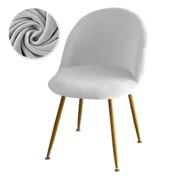Kalsten | Elastic Velvet Chair Covers - Stretch Low Back Slipcovers for Dining and Makeup Chairs