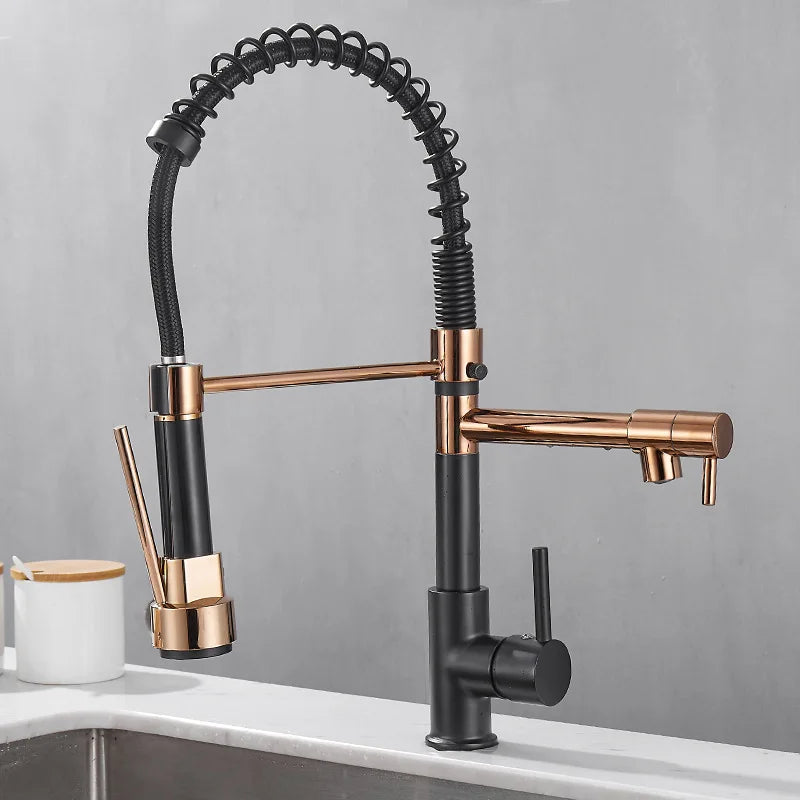 Kalsten | DualFlow Kitchen Faucet - Luxurious Double Bronze Kitchen Faucet