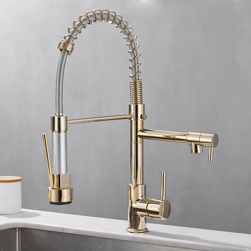 Kalsten | DualFlow Kitchen Faucet - Luxurious Double Bronze Kitchen Faucet