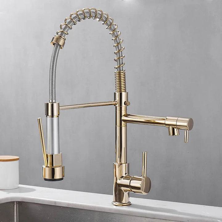Kalsten | DualFlow Kitchen Faucet - Luxurious Double Bronze Kitchen Faucet