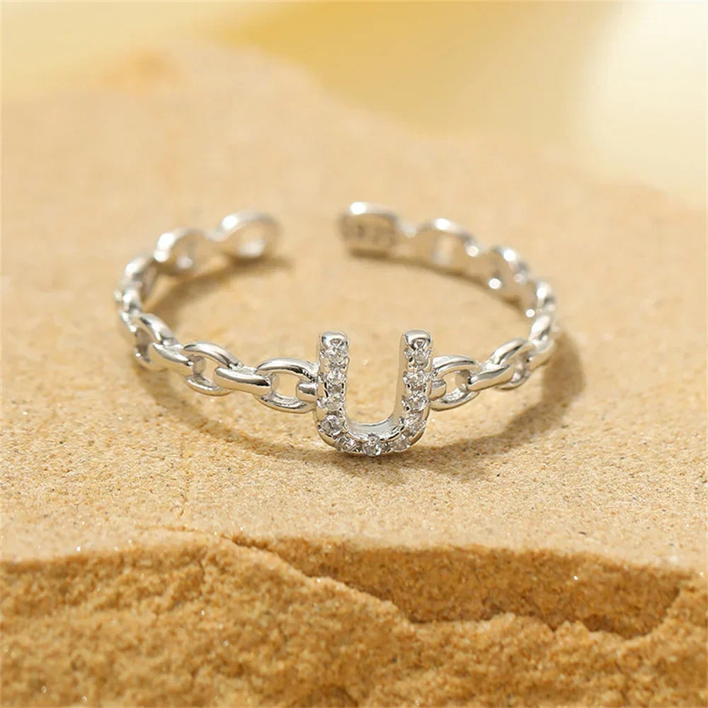 Kalsten | Dainty Diamond Letter Initial Ring