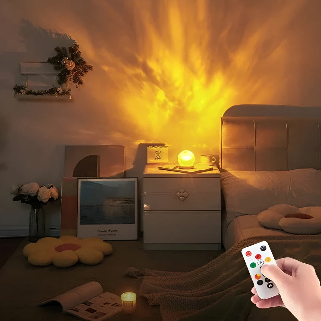 Projection lamp with wave light – Relaxing mood lighting for table or bedroom | Kalsten