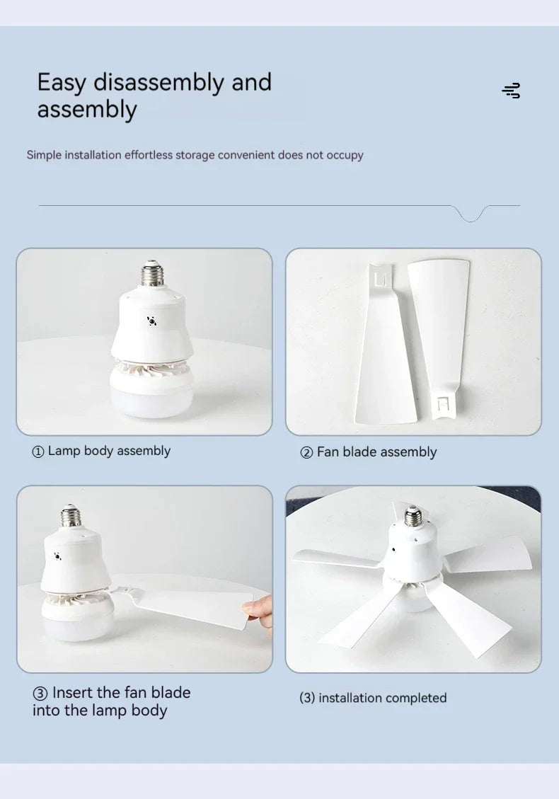 30W E27 Ceiling Fan Light with Remote - LED Dimming Function, Intelligent Silent Fan for Bedroom & Living Room | Kalsten