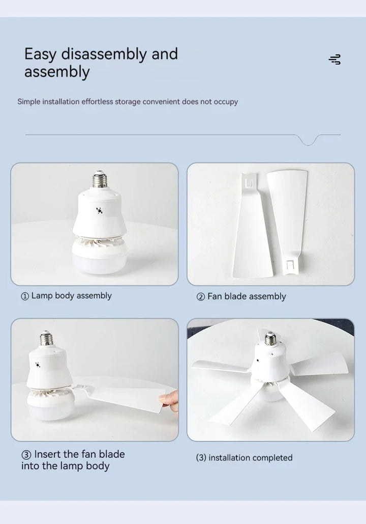 30W E27 Ceiling Fan Light with Remote - LED Dimming Function, Intelligent Silent Fan for Bedroom & Living Room | Kalsten