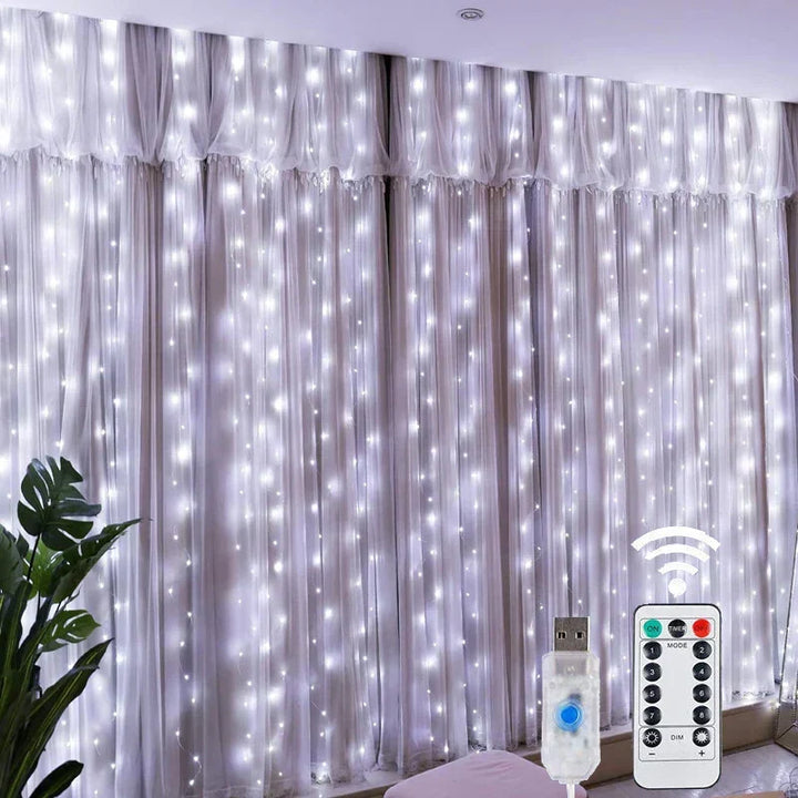 LED curtain lights – USB-controlled string lights for window and room decoration | Kalsten