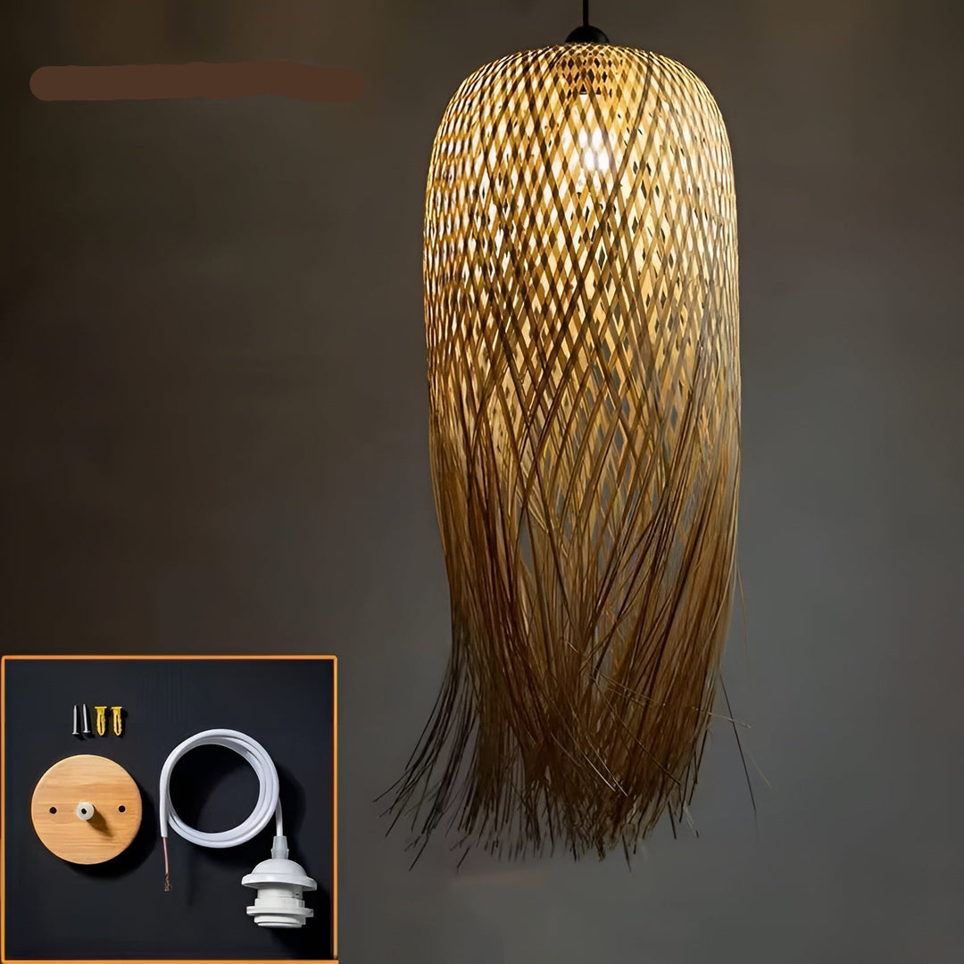 Handwoven Bamboo Hanging Lamp – Lighting for Tea Rooms, Restaurants, and Hotels | Kalsten