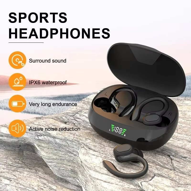 Kalsten | SP16 True Wireless Earbuds with Ear Hooks, Waterproof Sports Headphones with Mic and HiFi Stereo Sound